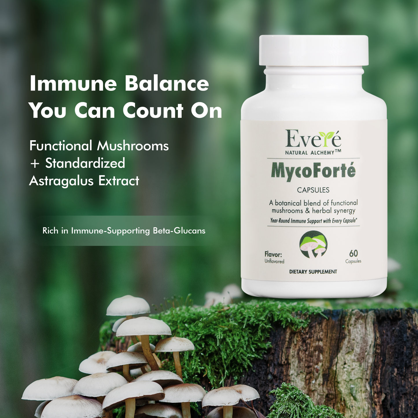 MycoForté – Mushroom Immune Blend Capsules (60 Capsules)
