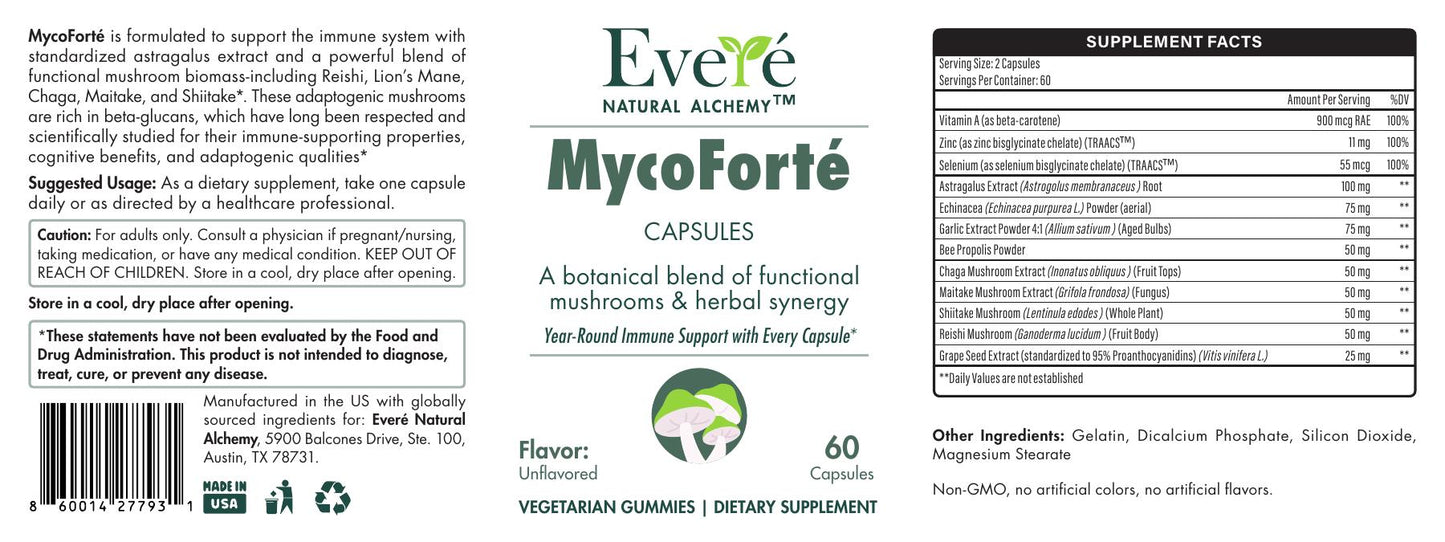 MycoForté – Mushroom Immune Blend Capsules